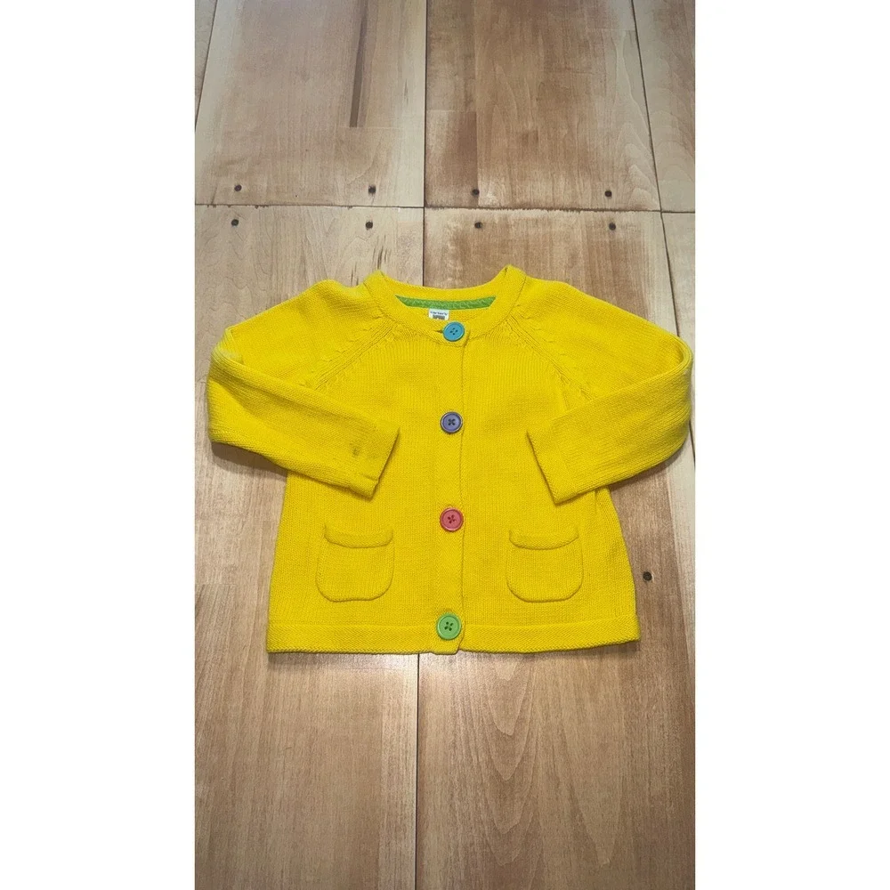 Carter's Toddler Yellow Knit Cardigan Rainbow Buttons Size 4T‎